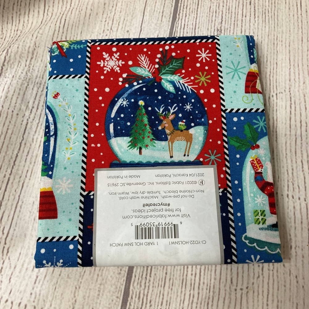 Winter Snowglobes cotton fabric-NEW-1 yard